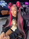 Dorsanee Black With Red Highlight Streaks 13x4 Lace Front Human Hair Wigs
