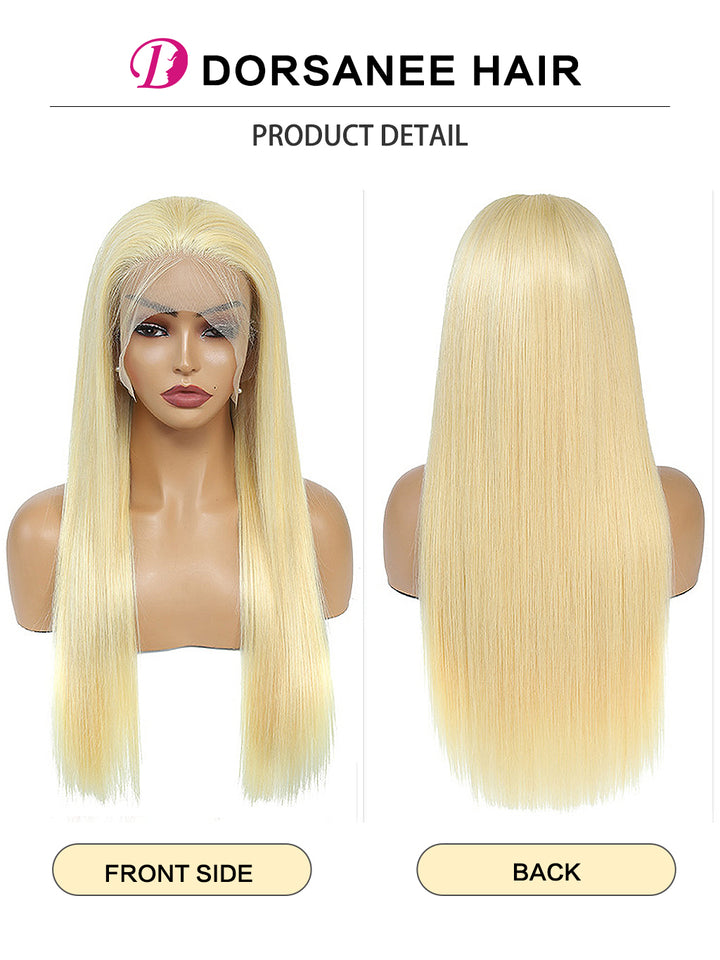 Dorsanee #613 Blonde 13x4 HD Lace Front Wig Straight Lace Frontal Brazilian Human Hair Wig Product Detail