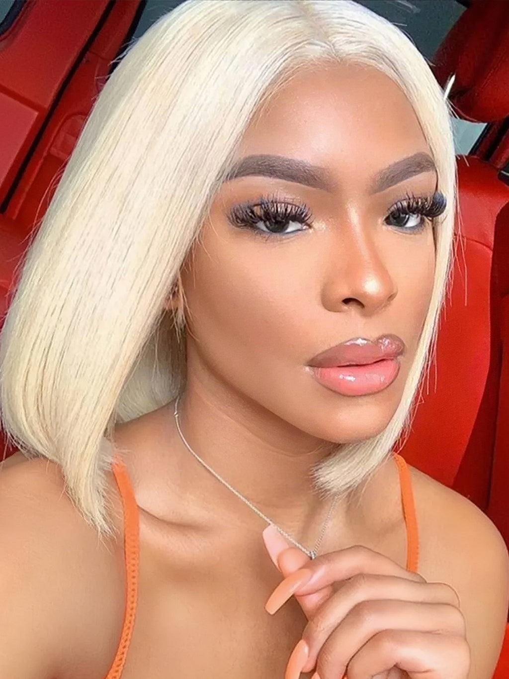 Dorsanee #613 Blonde Straight Short Bob Wig 13x4  Lace Front Human Hair Wigs  Per Plucked