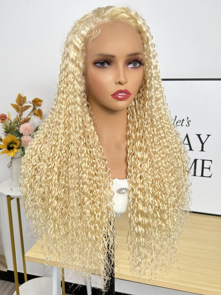 Dorsanee 613 Honey Blonde Jerry Curly 13x4 HD Lace Front Wig Human Hair Wigs 200% Density Full Ends Bleached