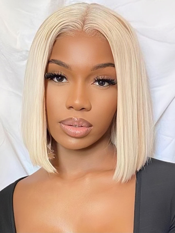 Dorsanee #613 Honey Blonde Straight Short Bob Wig 13x4  Lace Front Human Hair Wigs  For Women Full Ends