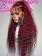 Dorsanee 99J Burgundy 5x5 13x4 Lace Front Water Wave Human Hair Wig