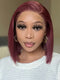 Dorsanee 99J Burgundy Colored Short Bob Wig 4x4 13x4 Lace Front Human Hair Wigs