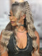 Dorsanee Ash Teal Blonde 13x4 Lace Front Virgin Human Hair Wigs 200 Density