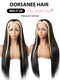 Dorsanee Black Wig with Blonde Skunk Stripe 13x4 Lace Front Straight Human Hair Wigs