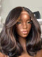 Dorsanee Black With Brown Highlight Short Bob Human Hair Wigs