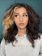 Dorsanee Black With Brown Streaks Short Bob Bouncy Curls 13x4 Lace Front Human Hair Wigs