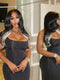 Dorsanee Black With Gray Blonde Streaks 13x4 Lace Front Virgin Human Hair Wigs 200 Density