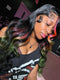 Dorsanee Black With Ombre Pink Ginger Green Streaks 13x4 Lace Front Human Hair Wigs 200 Density