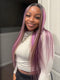 Dorsanee Black With Purple Lavender Highlights Dark Root 13x4 Lace Front Human Hair Wigs