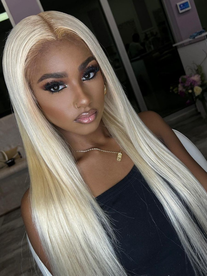 Dorsanee Blonde 613 Straight Wig 13x4 Lace Front Human Hair Wigs