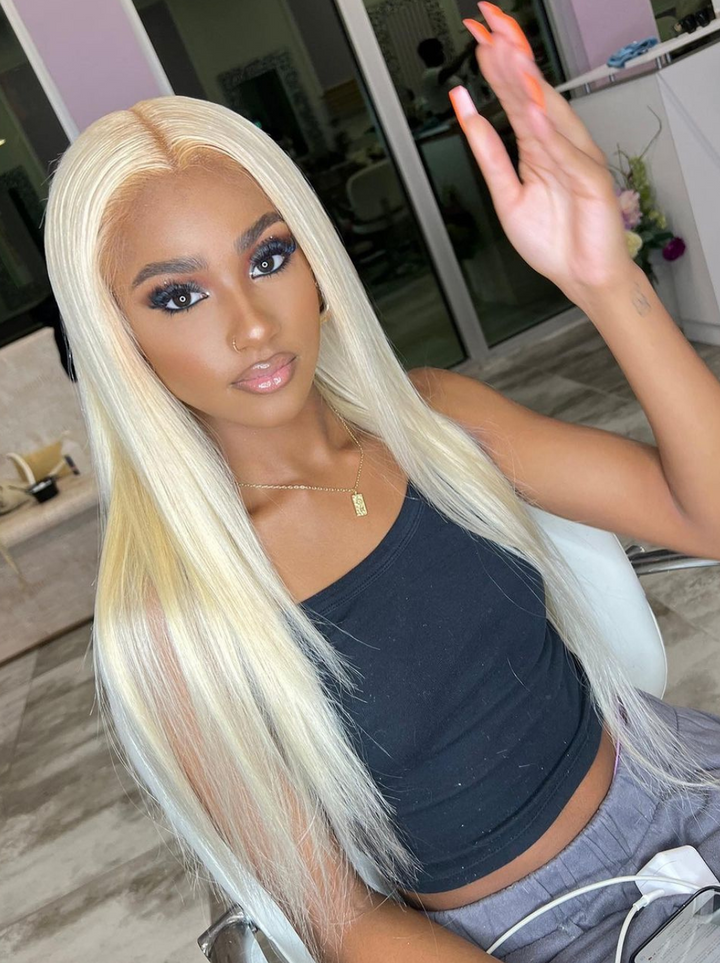 Dorsanee Blonde 613 Straight Wig 13x4 Lace Front Human Hair Wigs