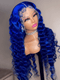 Dorsanee Blue Deep Wave Curly 13x4 Lace Front Virgin Human Hair Wigs