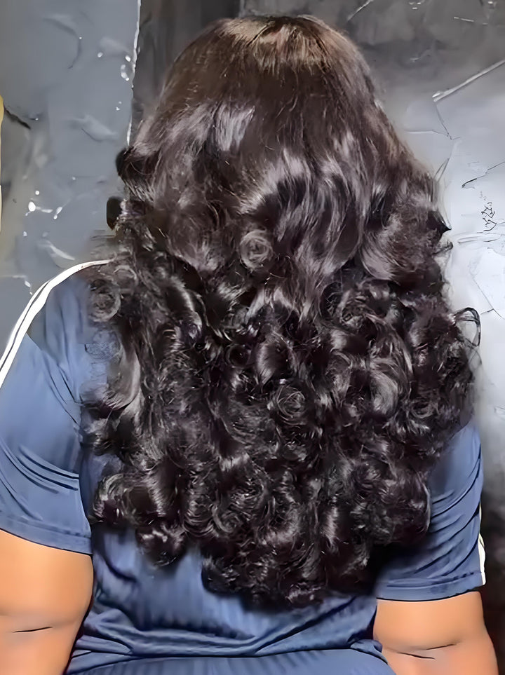 Dorsanee Bounce Barrel Spiral  Loose Curls 13x4 Lace Front Human Hair Wig 250 300 Density