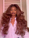 Dorsanee Brown Curtain Bangs Full Body & Natural Wave 13x4 Lace Front Human Hair Wigs