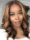 Dorsanee Brown Highlight Short Body Wave Bob Wigs 13x4 Lace Frontal Human Hair Wig