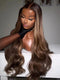 Dorsanee Brown Honey Blonde Highlights Wavy 13x4 Lace Front Virgin Human Hair Wig