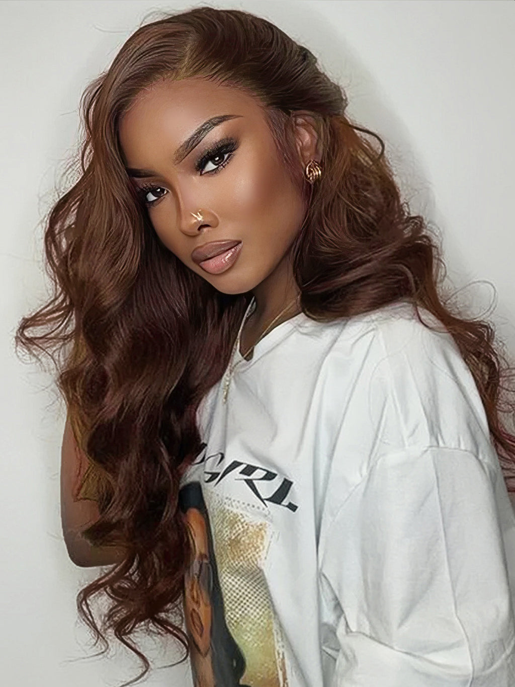 Chocolate Brown Glueless #4 Colored 4x4/6x4 Pre-cut Lace Human Hair Wigs For Women