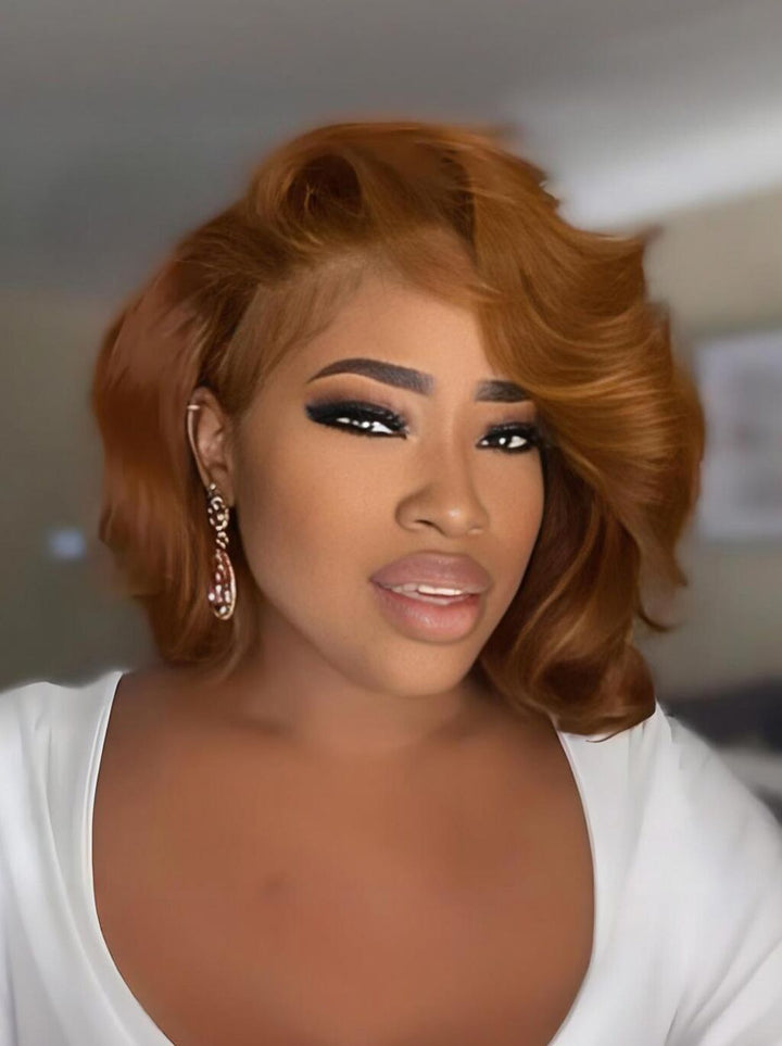 Dorsanee Brown Short Body Wave 4x4 13x4 Lace Front Human Hair Wigs