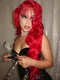 Dorsanee Burgundy Red 13x4 Lace Front Virgin Human Hair Wigs Wth Bangs