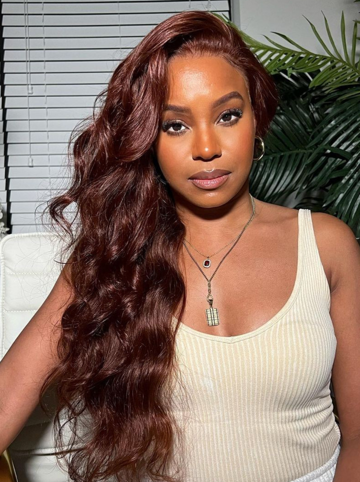 Dorsanee Dark Chestnut Chocolate Brown 13x4 Lace Front Body Wave Human Hair Wig