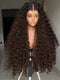 Dorsanee Chocolate Brown Burmese Curly 13x4 Lace Front Human Hair Wig 250 300 Density