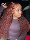 Dorsanee Chocolate Reddish Brown Jerry Curly 13x4 Lace Front Pre-plucked Human Hair Wig