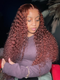 Dorsanee Chocolate Reddish Brown Jerry Curly 13x4 Lace Front Pre-plucked Human Hair Wig