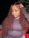 Dorsanee Chocolate Reddish Brown Jerry Curly 13x4 Lace Front Pre-plucked Human Hair Wig