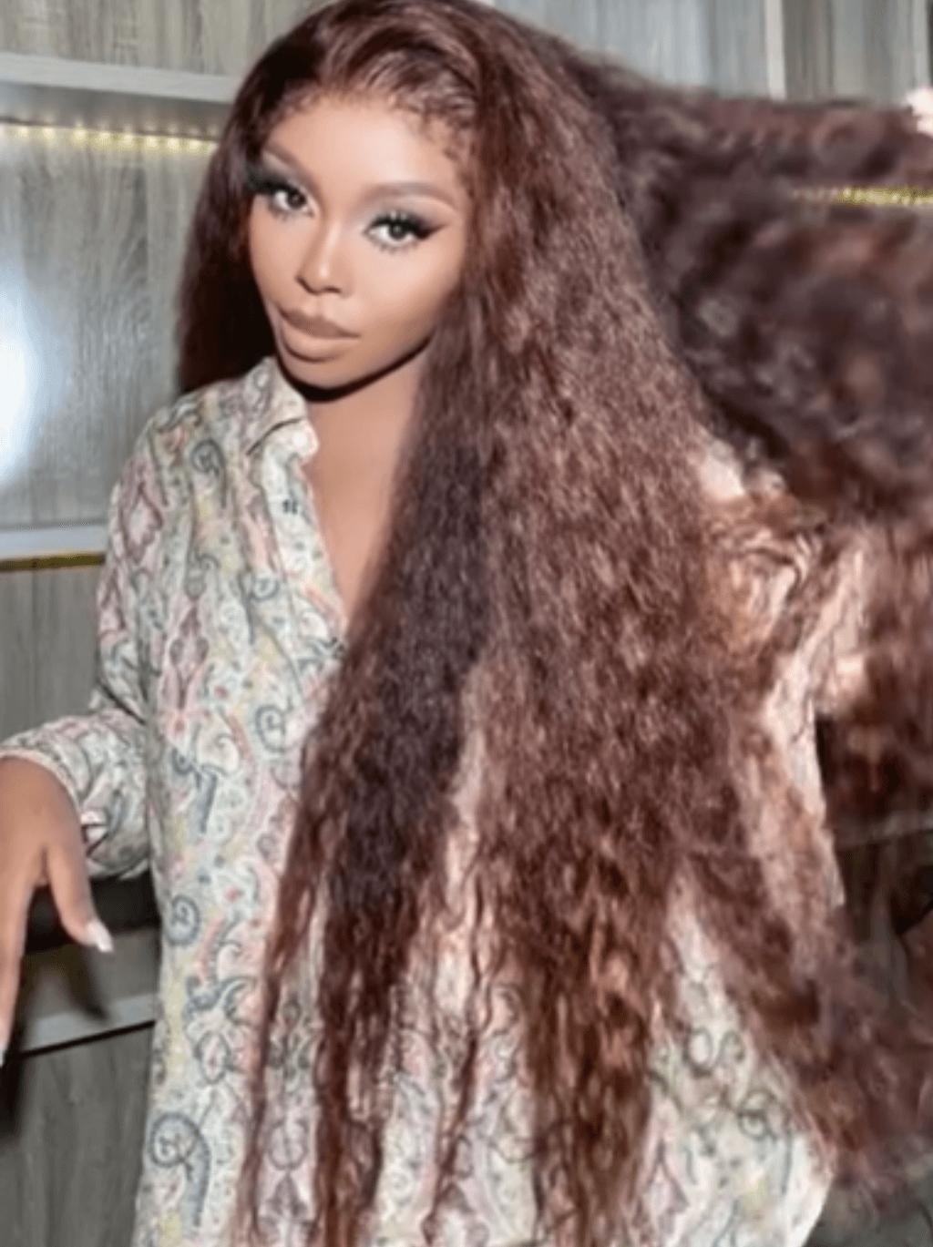 Dorsanee Chocolate Brown Deep Wave Curly HD Lace Front Human Hair Wigs