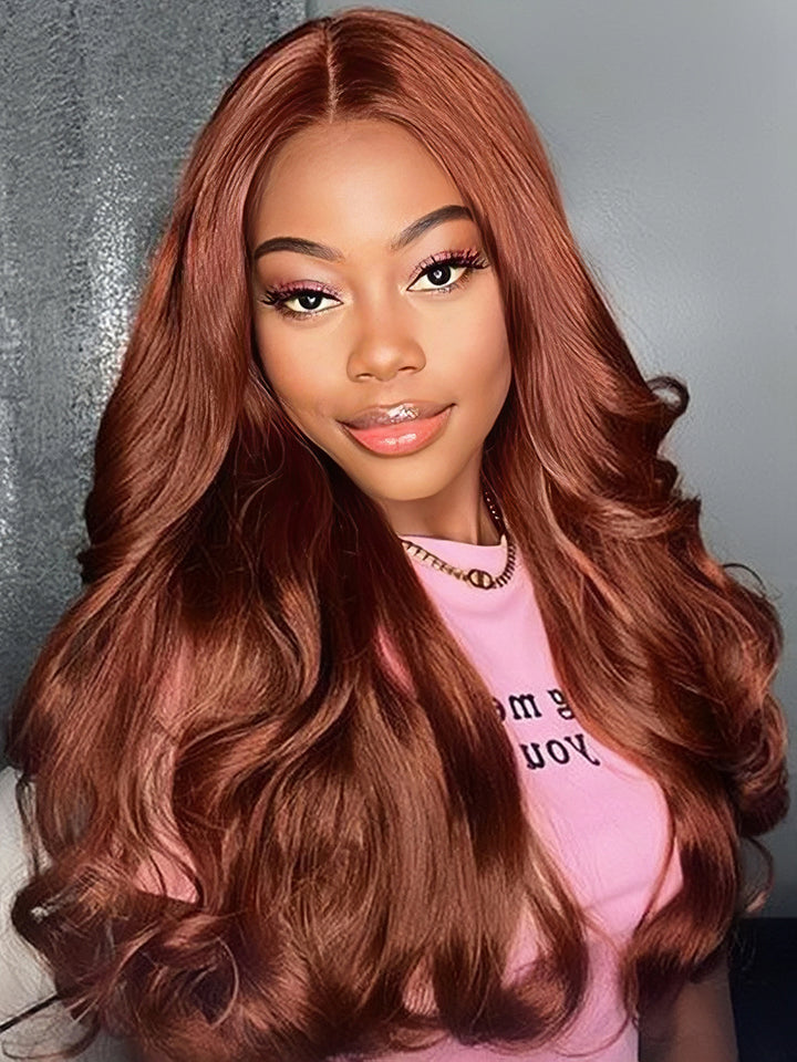 Dorsanee Chocolate Reddish Brown #33 Auburn Color Body Wave 13x4 Lace Front Human Hair Wigs 5x5 Lace Closure Wig Colored Wig For Women