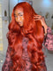 Dorsanee Copper Red 42 40 38 36 34 32 30 inch Knee Length 13x4 Lace Front Human Hair Wigs