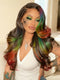 Dorsanee Halloween Cosplay Black With Purple Green Blue Red Multi Color Lace Front Human Hair Wig