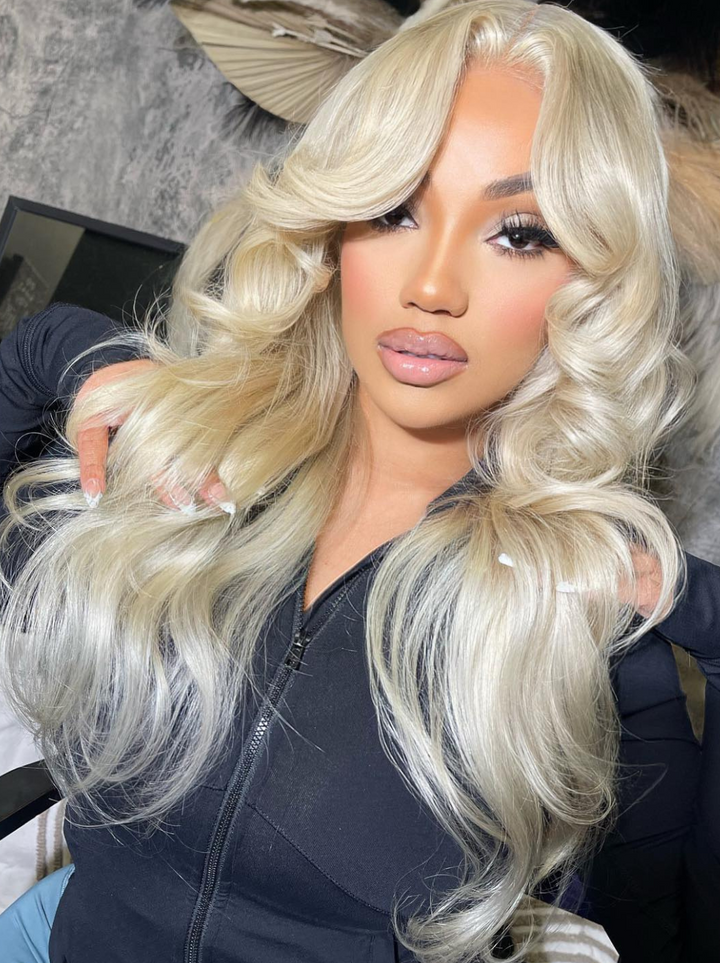 Dorsanee Curtain Bangs Wig Blonde Blue Purple Pink Red Yellow 13x4 Lace Front Human Hair Wigs