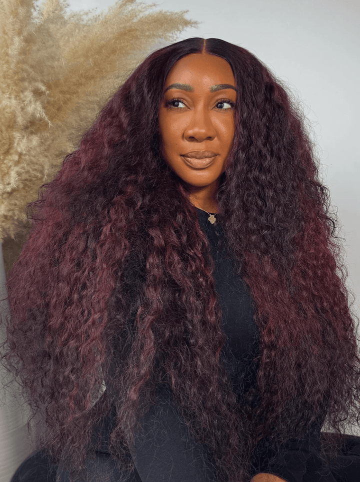 Dorsanee Dark 99J Red 200 250 Density 13x4 Lace Front Human Hair Wigs