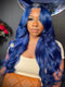 Dorsanee Dark Midnight Blue Colored 13x4 Lace Front Virgin Human Hair Wigs