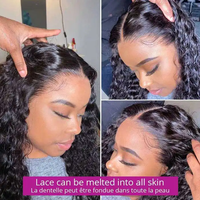 Dorsanee Deep Wave 13x4 HD Transparent Lace Front Brazilian Human Hair Wigs for woman