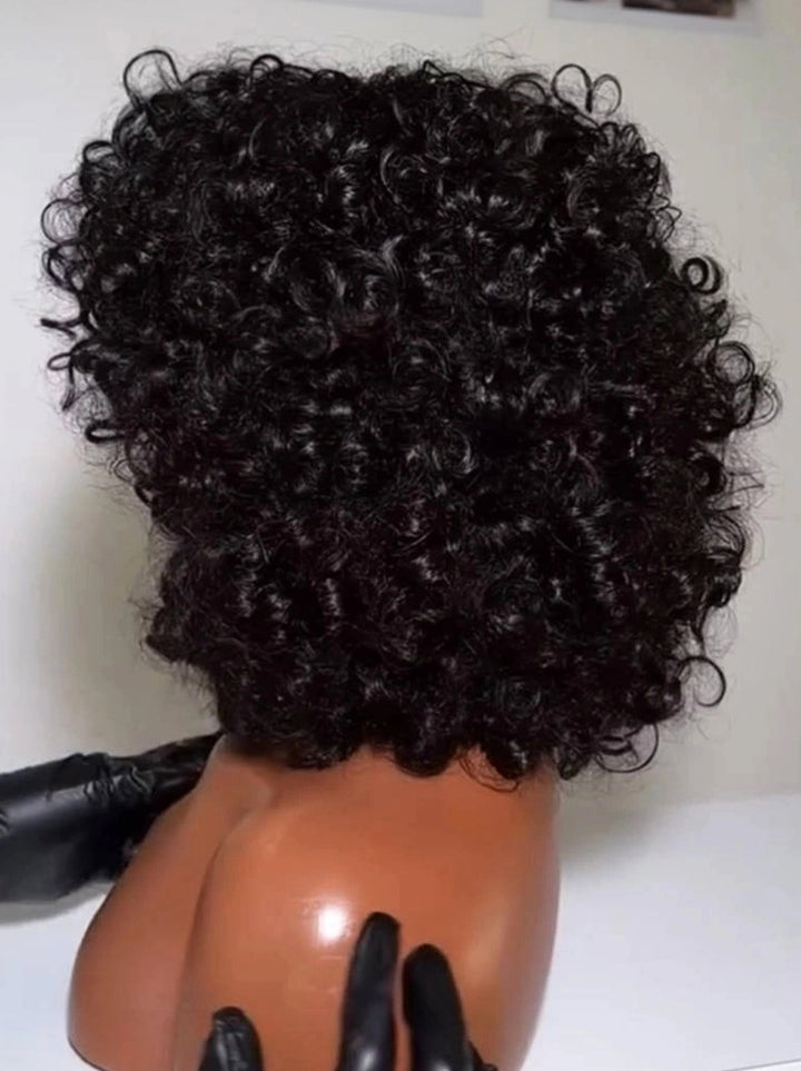 Dorsanee Elegant Short Bob Bouncy Loose Curls 13x4 Lace Front Virgin Human Hair Wigs