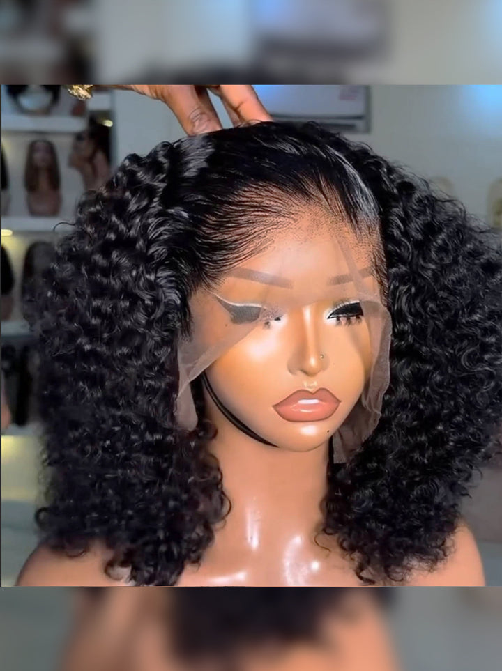 Dorsanee Elegant Short Bob Kinky Curly 13x4 Lace Front Virgin Human Hair Wigs