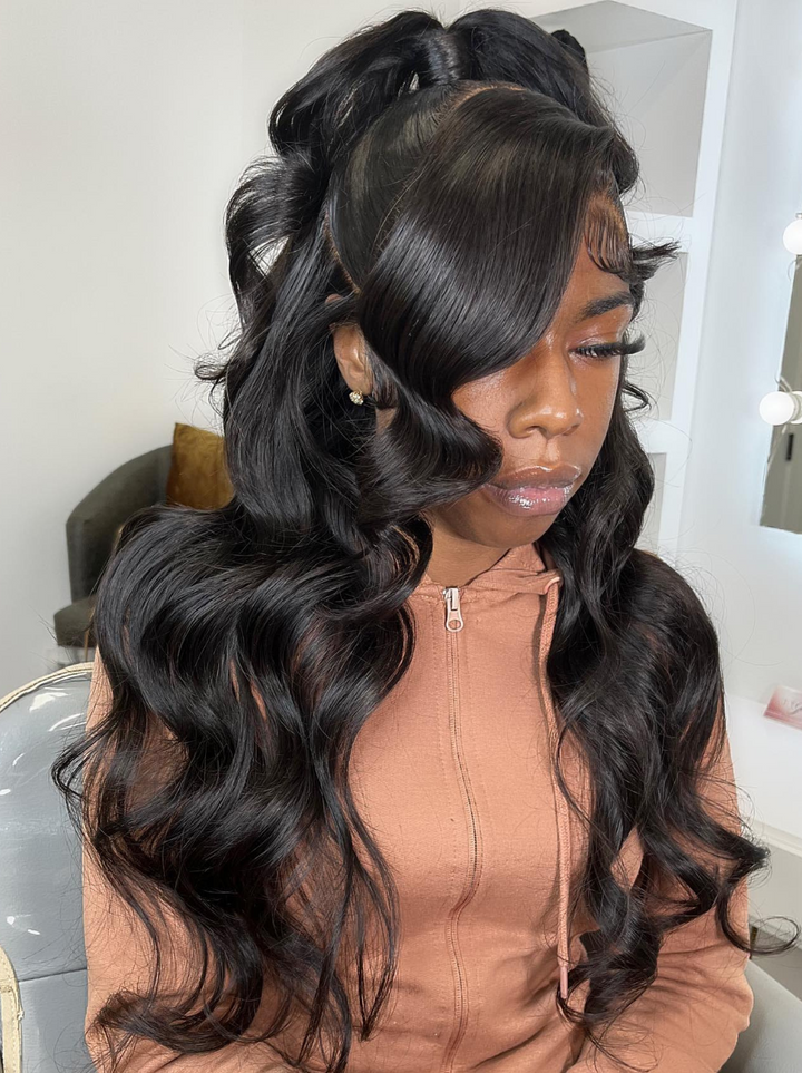 Dorsanee Full Lace Frontal Human Hair Wigs Straight Wave Wavy Hair Wig