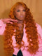 Dorsanee Ginger Reddish Brown Wand Curls 13x4 Lace Front Virgin Human Hair Wig