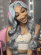 Dorsanee Gray Color Body Wave 13x4 Lace Front Grey Virgin Human Hair Wigs