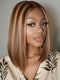 Dorsanee Hair Glueless Highlight Straight Short Bob Human Hair Wigs 6×4 Lace Wig Per Cut