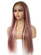 Dorsanee Hair Pink Highlights In Brown Straight 13x4 13x6 Lace Frontal Wigs With Blonde And Pink Highlights Colored Human Hair Wig