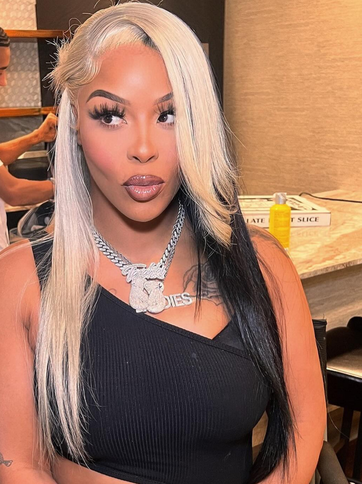 Dorsanee Half Black Half Honey Blonde 200 Density 13x4 Lace Front Human Hair Wigs