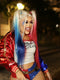 Dorsanee Halloween Cosplay Ombre Blonde Half Blue Half Burgundy Red 13x4 Lace Front Human Hair Wig