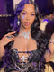 Dorsanee Halloween Cosplay Ombre Split Dye Black Purple Color 13x4 HD Lace Front Human Hair Wigs