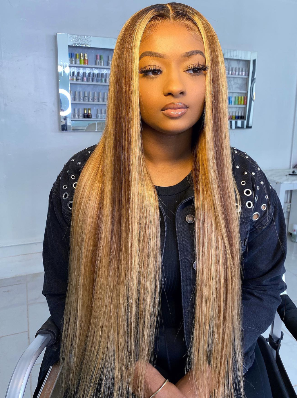 Dorsanee Honey Blonde Highlight Wear & Go Glueless 13x4 Lace Front Straight Human Hair Wigs