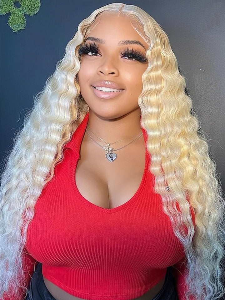 Dorsanee Blonde 613 Deep Wave 13x4 HD Lace Frontal Human Hair Wigs