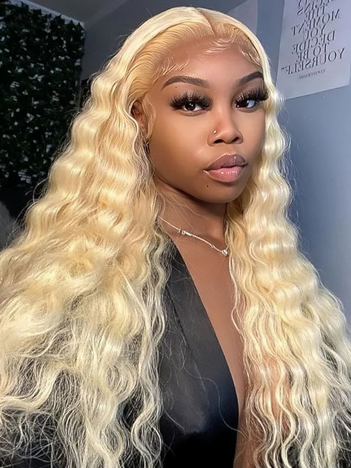 Dorsanee Honey Blonde 613 Deep Wave 13x4 HD Lace Frontal Human Hair Wigs Virgin Hair For Women Popular